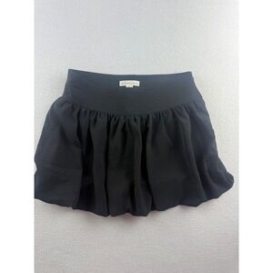 Aeropostale Womens XS Black Bubble Hem Mini Skirt Gathered Side Zip Solid